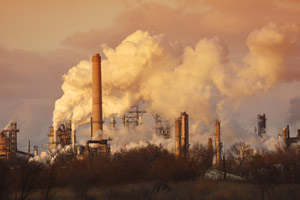 Air pollution from smoke stacks